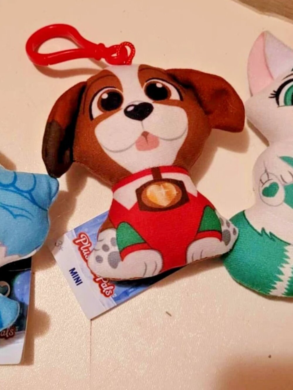 new LOT of 3 SANTAVERSE MINI PLUSHEE PALS sno-biggie & bogie & elf pet dog